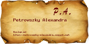 Petrovszky Alexandra névjegykártya