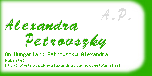 alexandra petrovszky business card